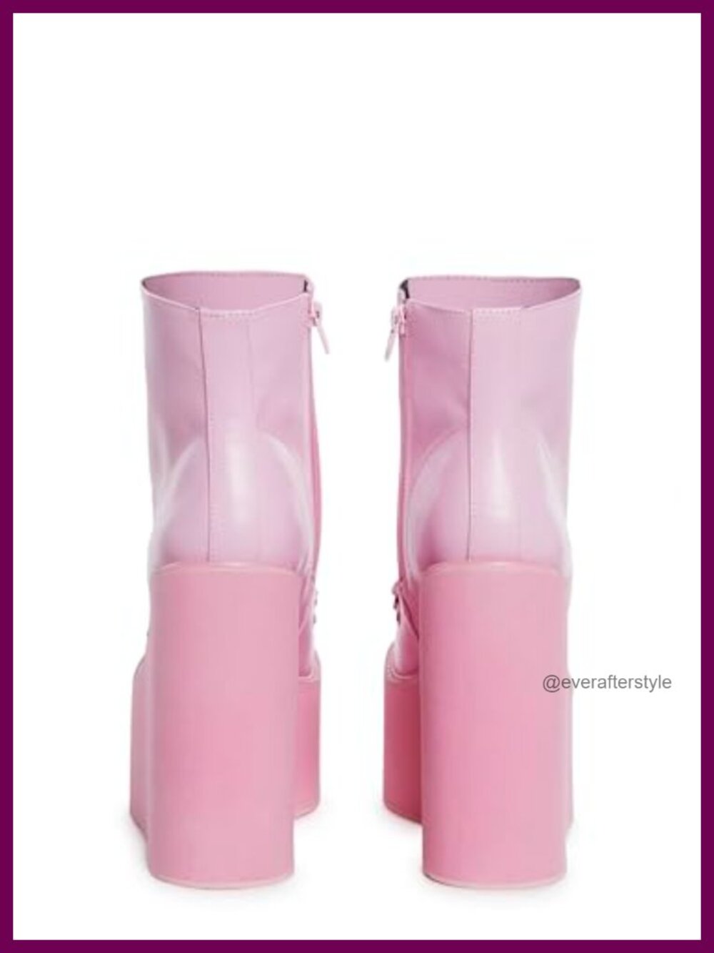 Vegan Leather Platform Combat Boots with Full-Length Lacing and Adjustable - Picture 3 of 3